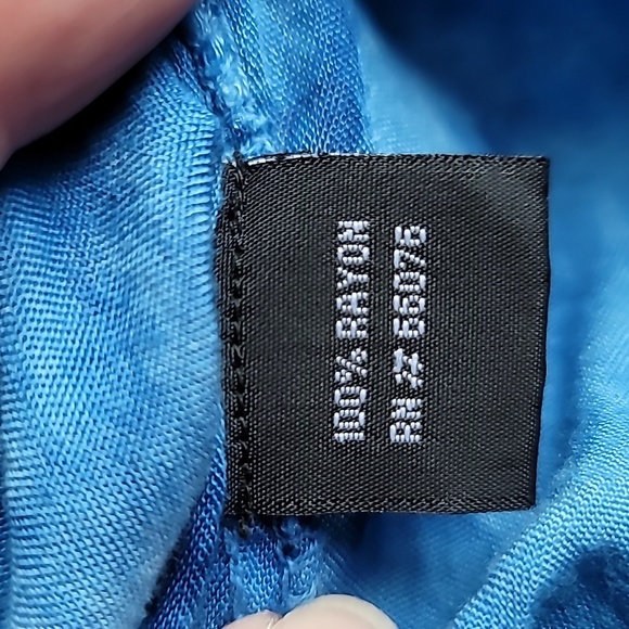 Raviya womens Sm rayon blue tie dye spaghetti straps huge hem width - Picture 7 of 11